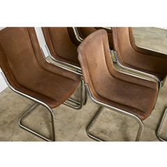 French Midcentury Cantilever Chrome Dining Chairs - 4402115