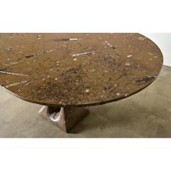 French Midcentury Carved Stone Dining Table - 4358969