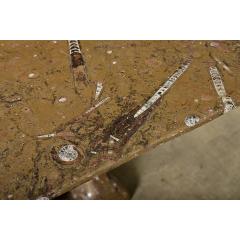 French Midcentury Carved Stone Dining Table - 4358972