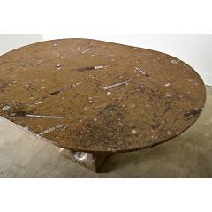 French Midcentury Carved Stone Dining Table - 4359009