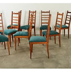 French Midcentury Set of 11 Ladderback Dining Chairs - 4097351