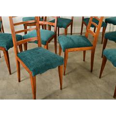 French Midcentury Set of 11 Ladderback Dining Chairs - 4097354