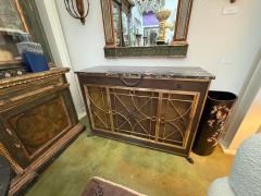 French Modern Bronze Cabinet With Marble Top - 4377836