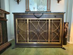 French Modern Bronze Cabinet With Marble Top - 4377871