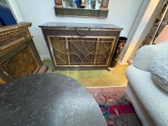 French Modern Bronze Cabinet With Marble Top - 4377872