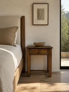 French Modern Brutalist Nightstands Oak France 1960s - 4729803