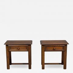 French Modern Brutalist Nightstands Oak France 1960s - 4729944