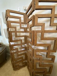 French Modern Cerused Oak 4 Panel Folding Screen Divider - 4644590