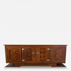French Modern Chestnut 4 Door Credenza Charles Dudouyt - 4166452