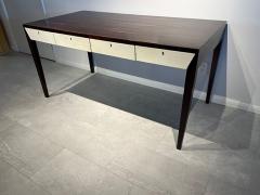 French Modern Mahogany Parchment Bureau Plat 1950s - 4611321