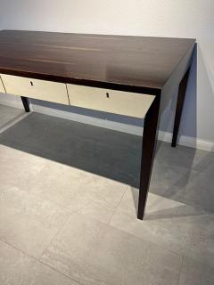French Modern Mahogany Parchment Bureau Plat 1950s - 4611323