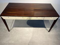 French Modern Mahogany Parchment Bureau Plat 1950s - 4611324