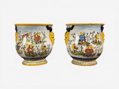 French Modern Majolica Jardinieres Ceramic France 1870s - 4543655