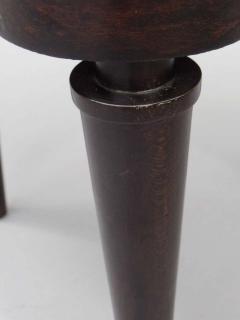 French Modern Neoclassical Mahogany and Suede Tri Corner Stools Andre Arbus - 1799533