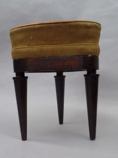 French Modern Neoclassical Mahogany and Suede Tri Corner Stools Andre Arbus - 1799539