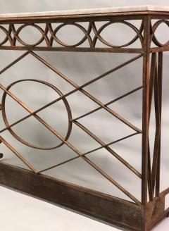 French Modern Neoclassical Wrought Iron and Limestone Console circa 1860 1880 - 1696165
