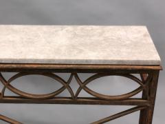 French Modern Neoclassical Wrought Iron and Limestone Console circa 1860 1880 - 1696167