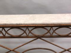 French Modern Neoclassical Wrought Iron and Limestone Console circa 1860 1880 - 1696169