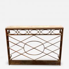 French Modern Neoclassical Wrought Iron and Limestone Console circa 1860 1880 - 1698565