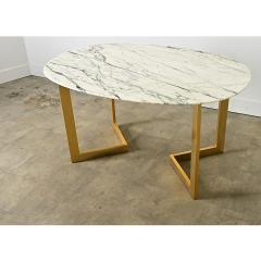 French Modern Oval Marble Dining Table - 4277656