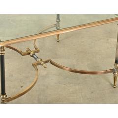 French Modern Square Brass Glass Coffee Table - 3954692