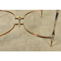 French Modern Square Brass Glass Coffee Table - 3954704