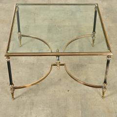 French Modern Square Brass Glass Coffee Table - 3954706