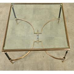 French Modern Square Brass Glass Coffee Table - 3954707