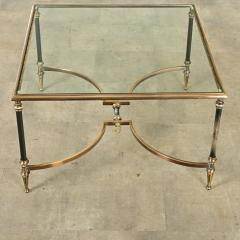 French Modern Square Brass Glass Coffee Table - 3954720