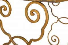 French Moderne Gilded Iron Set of Three Nesting Tables ca 1950s - 4502739