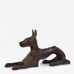 French Modernist Bronze Sculpture of a Stylized Dog C 1940  - 4720562