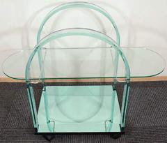 French Modernist Glass and Mirror Serving Cart - 429557