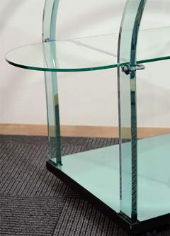 French Modernist Glass and Mirror Serving Cart - 429559