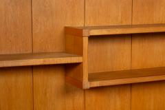 French Modernist Oak Bar Cabinet Bookshelf by Guillerme and Chambron - 4548383