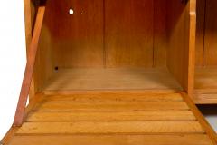 French Modernist Oak Bar Cabinet Bookshelf by Guillerme and Chambron - 4548384