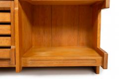 French Modernist Oak Bar Cabinet Bookshelf by Guillerme and Chambron - 4548385