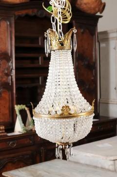 French Napol on III 1850s Montgolfi re Crystal and Brass Two Light Chandelier - 3547558