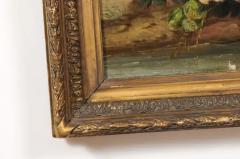 French Napol on III 1850s Oil on Canvas Framed Painting with Bird and Roses - 3485478