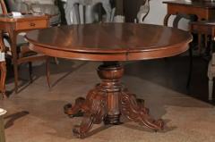French Napol on III Walnut Pedestal Table with Carved Feet from the 1850s - 3416834