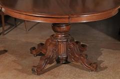 French Napol on III Walnut Pedestal Table with Carved Feet from the 1850s - 3416841
