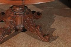 French Napol on III Walnut Pedestal Table with Carved Feet from the 1850s - 3416850