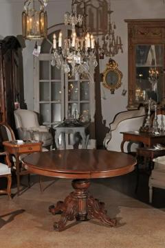 French Napol on III Walnut Pedestal Table with Carved Feet from the 1850s - 3416854