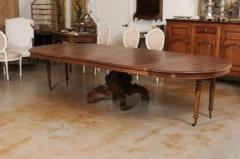 French Napoleon III 1880s Walnut Extension Dining Table with Four Leaves - 3441693