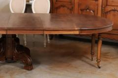 French Napoleon III 1880s Walnut Extension Dining Table with Four Leaves - 3441851