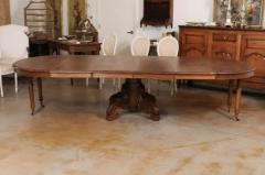 French Napoleon III 1880s Walnut Extension Dining Table with Four Leaves - 3441855