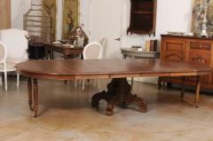 French Napoleon III 1880s Walnut Extension Dining Table with Four Leaves - 3441866