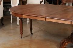 French Napoleon III 1880s Walnut Extension Dining Table with Four Leaves - 3441871