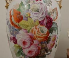 French Napoleon III 19th Century Hand Painted Porcelain Vase with Floral D cor - 3420232