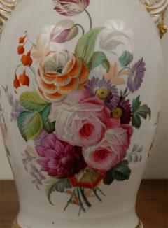 French Napoleon III 19th Century Hand Painted Porcelain Vase with Floral D cor - 3420259