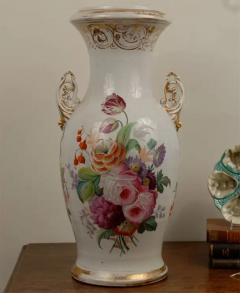French Napoleon III 19th Century Hand Painted Porcelain Vase with Floral D cor - 3420266
